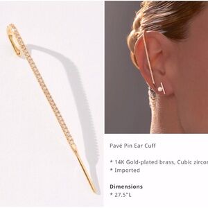 🆕 Pave Pin Ear Cuff Earring